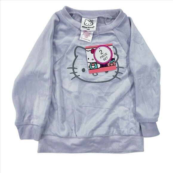 Hello Kitty Little Girls 2 Pc. Velour Sweatshirt Pants Outfit Set Lavender 18M - Picture 2 of 12